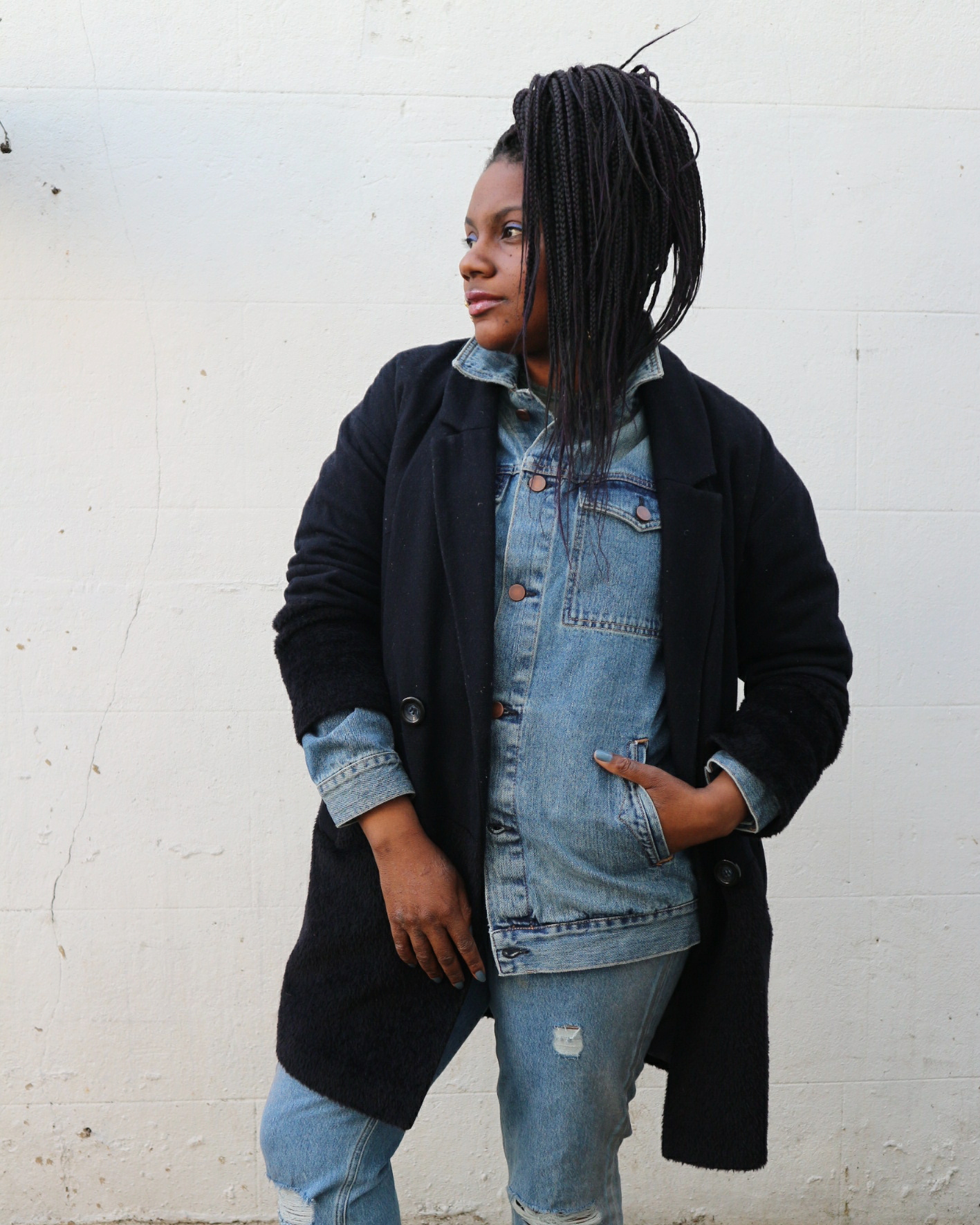 Mums That Slay How to Wear a Denim Jacket in Winter Asos Boyfriend Denim Jacket Fashion Blogger