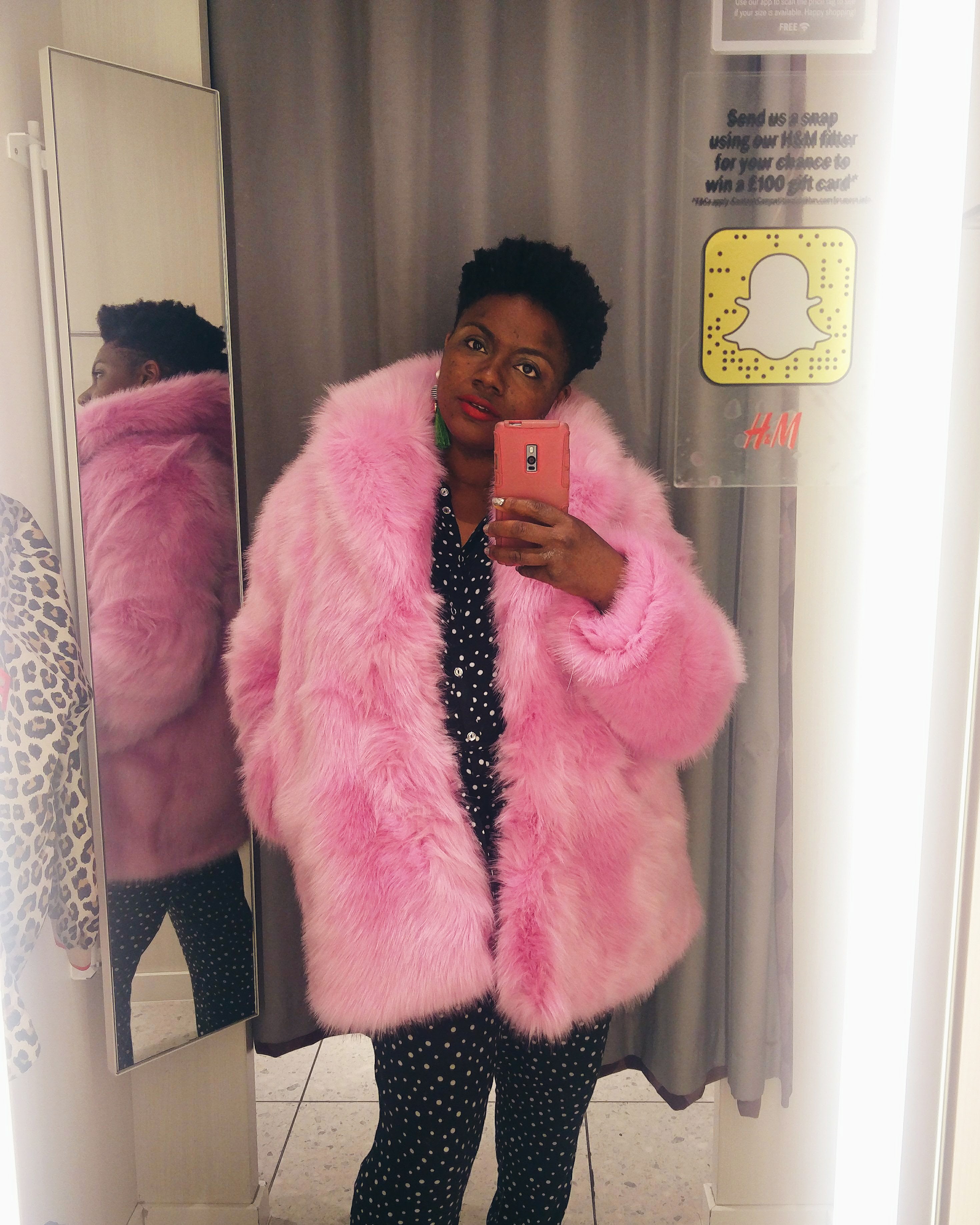 pink fur jacket